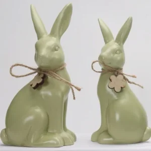 Ceramic Rabbit Adorned with Narcissus Flowers